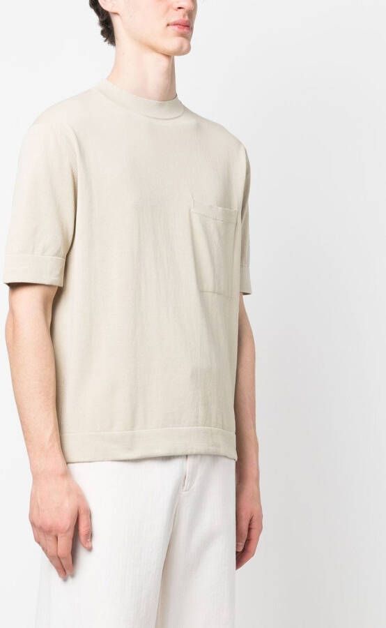 Dell'oglio T-shirt met borstzak Beige