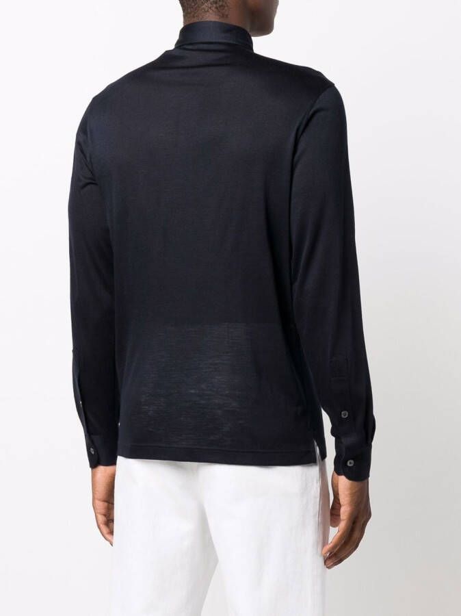 Dell'oglio Vest met puntige kraag Blauw