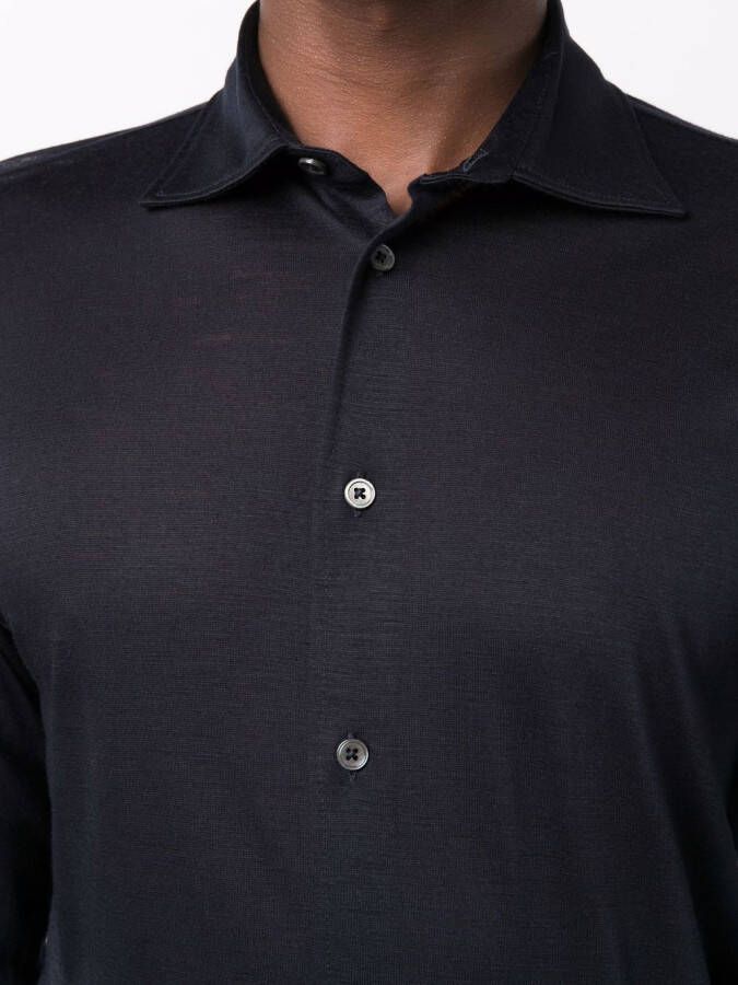Dell'oglio Vest met puntige kraag Blauw