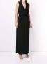 Delpozo Maxi-jurk met V-hals Zwart - Thumbnail 3