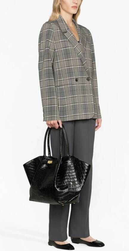 DeMellier New York shopper met krokodillen-reliëf Zwart