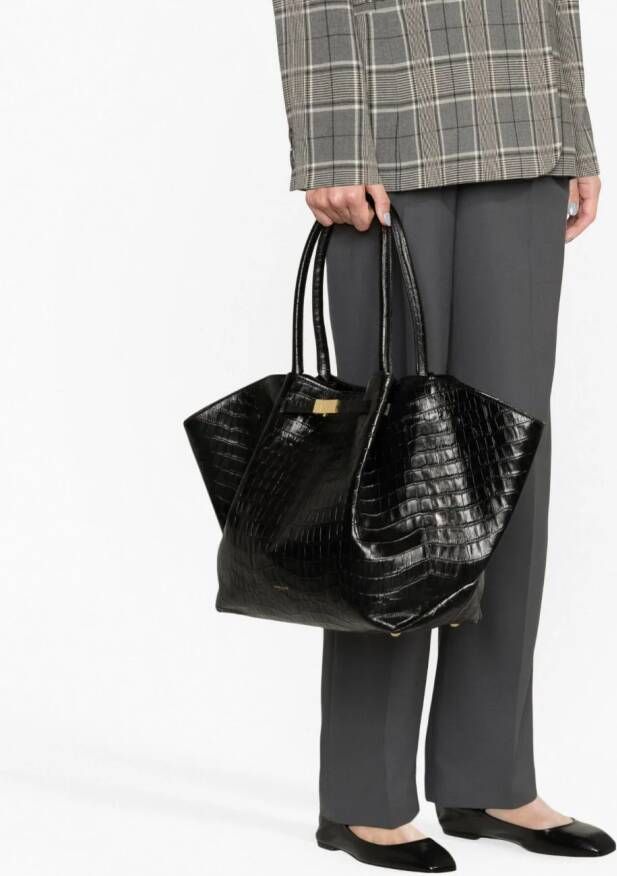 DeMellier New York shopper met krokodillen-reliëf Zwart