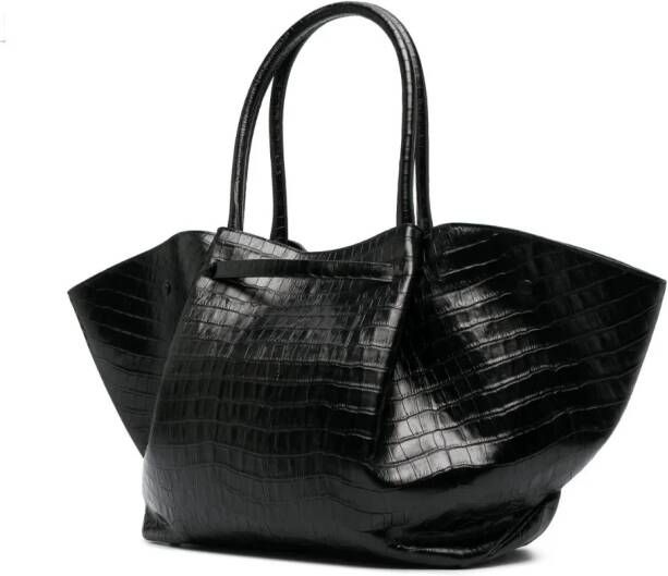 DeMellier New York shopper met krokodillen-reliëf Zwart