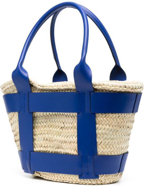 DeMellier The Maxi Santorini raffia shopper Beige