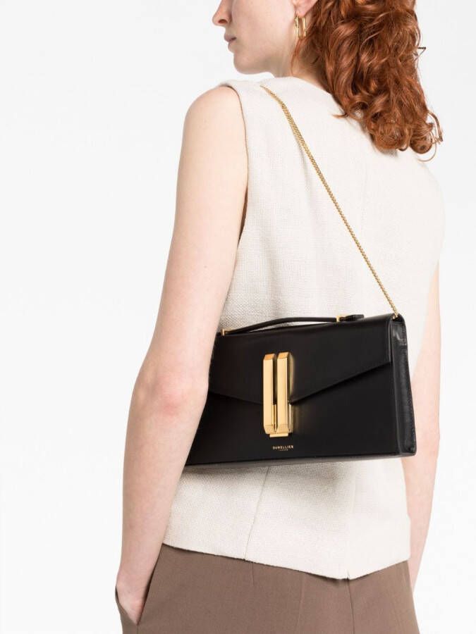 DeMellier Vancouver leren clutch Zwart
