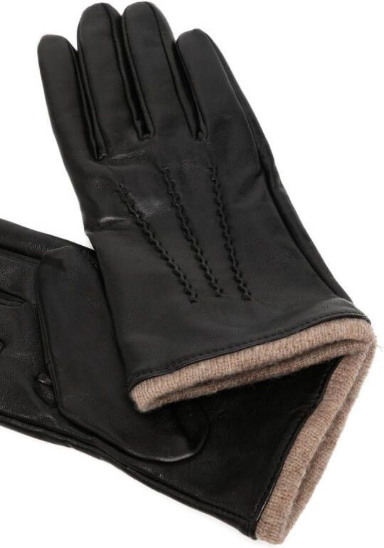 DENTS Handschoenen met stikseldetail Zwart