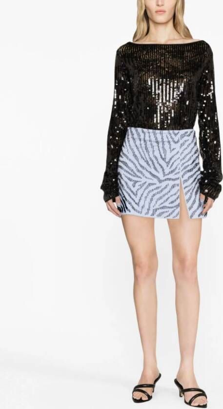 DES PHEMMES Mini-rok met zebraprint Blauw