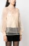 DES PHEMMES Blouse verfraaid met stras Beige - Thumbnail 3
