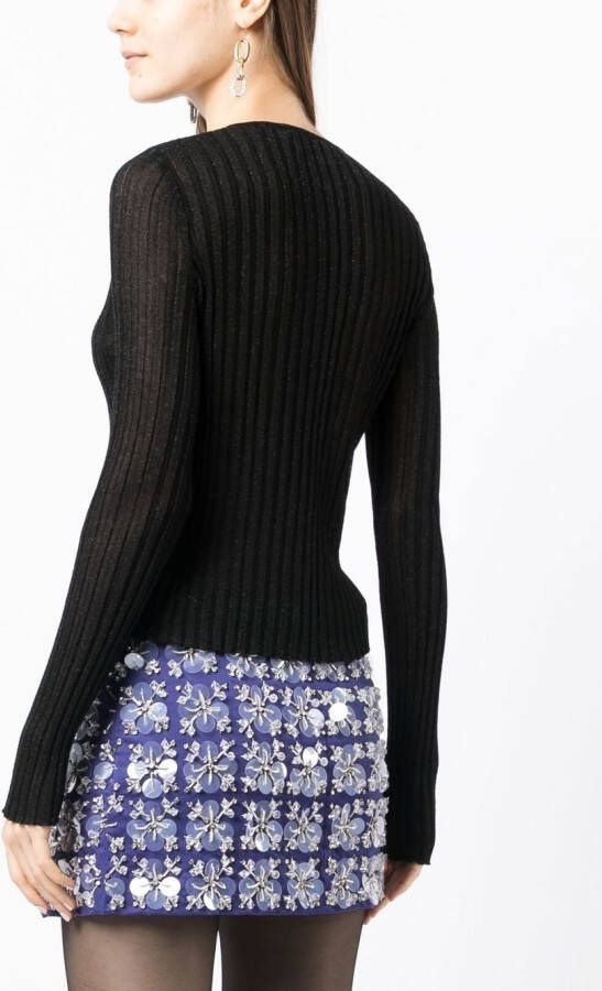 DES PHEMMES Ribgebreide top Zwart