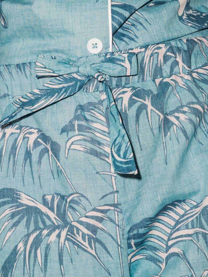 Desmond & Dempsey Katoenen pyjama Blauw