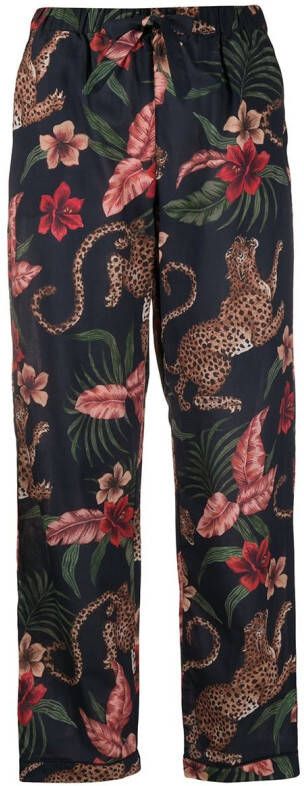 Desmond & Dempsey Lange pyjama Blauw
