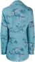 Desmond & Dempsey Pyjama met bladerprint Blauw - Thumbnail 2