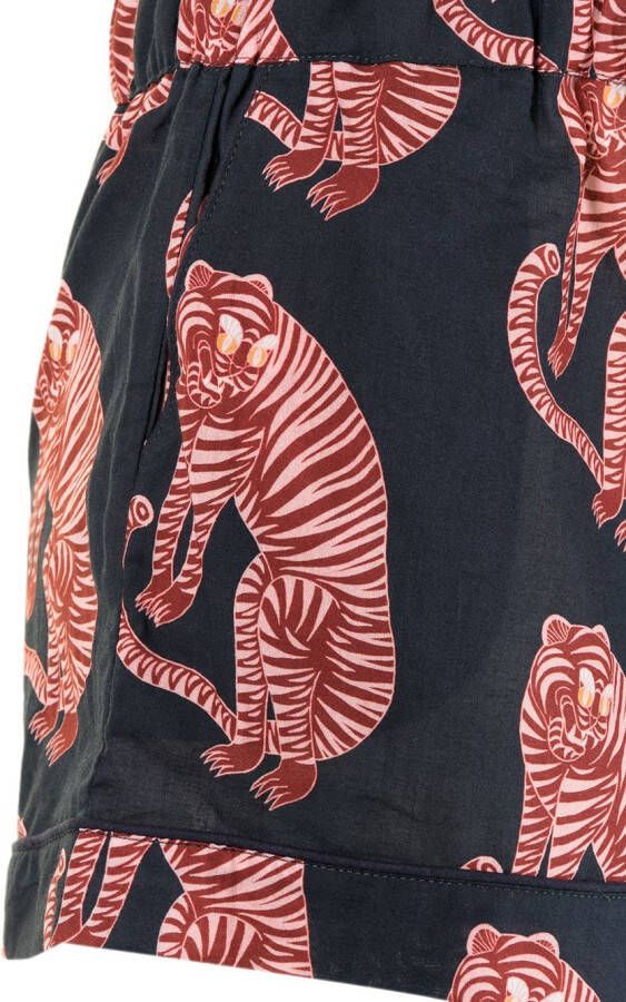 Desmond & Dempsey Pyjama met print Blauw