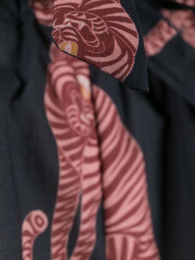 Desmond & Dempsey Pyjama met tijgerprint Blauw