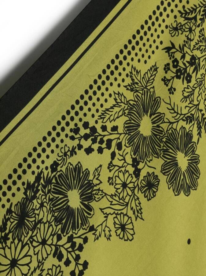 Destin Sjaal met bloemjacquard Groen