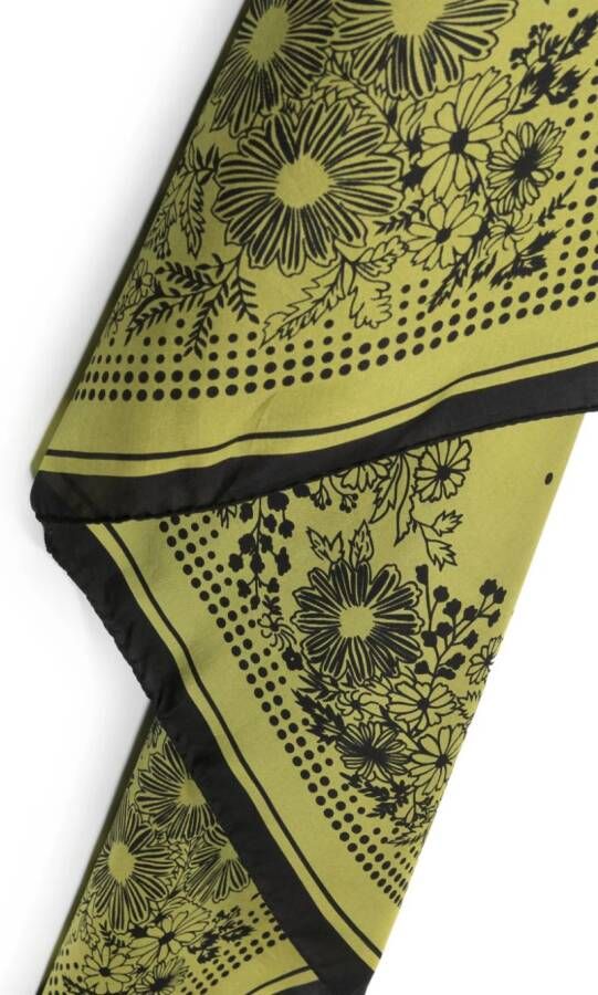 Destin Sjaal met bloemjacquard Groen