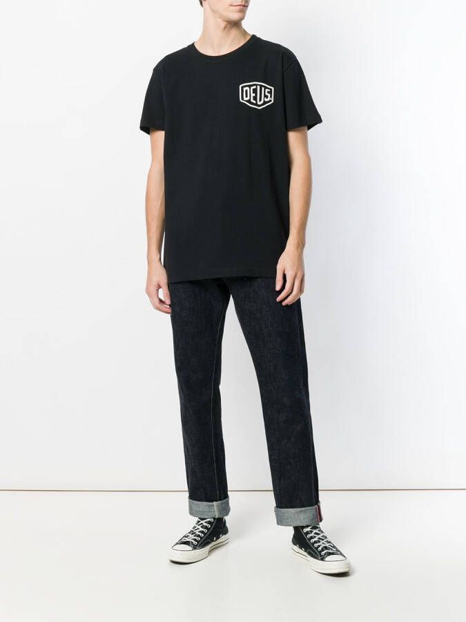 Deus Ex Machina oversized logo T-shirt Zwart