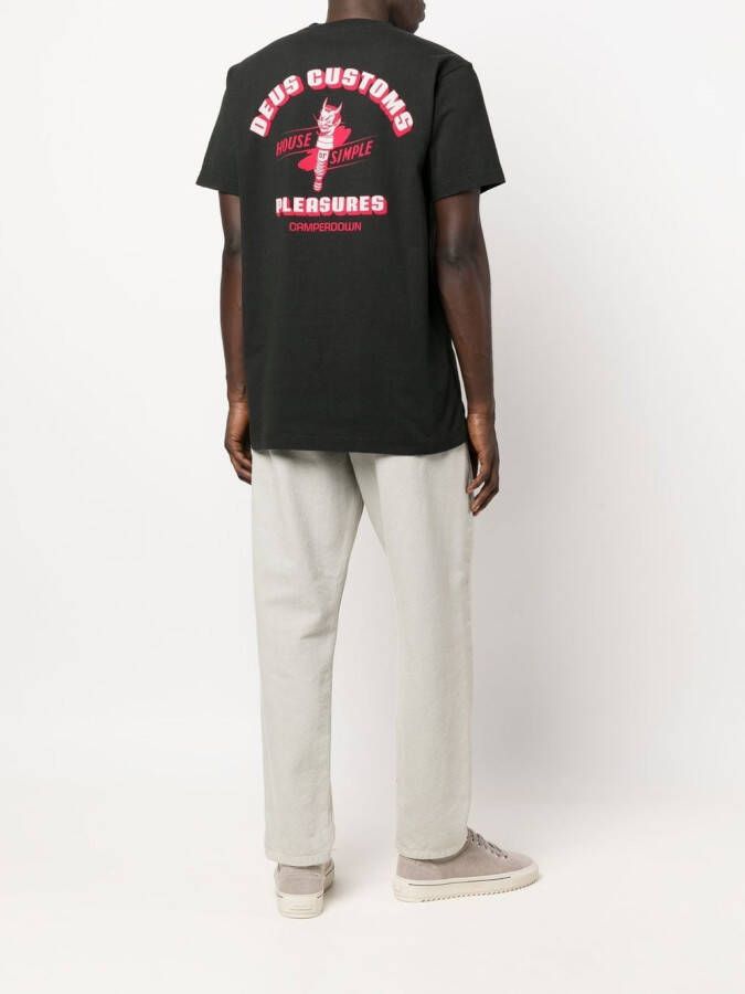 Deus Ex Machina T-shirt met tekst Zwart