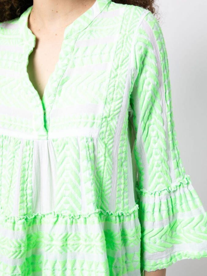 Devotion Jurk met klokmouwen Groen