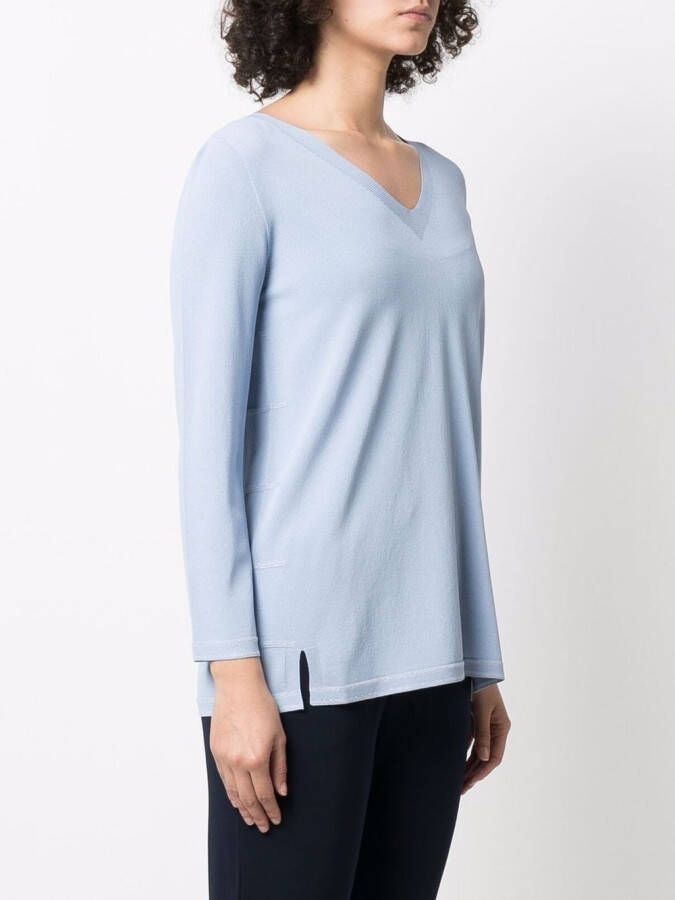 D.Exterior Trui met V-hals Blauw