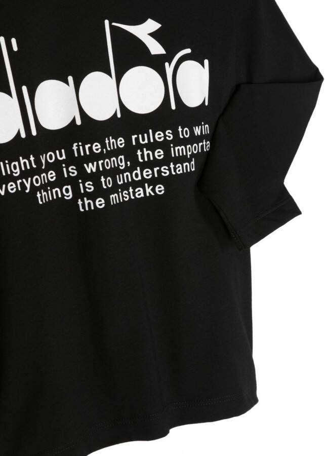 Diadora Junior T-shirt met logoprint Zwart