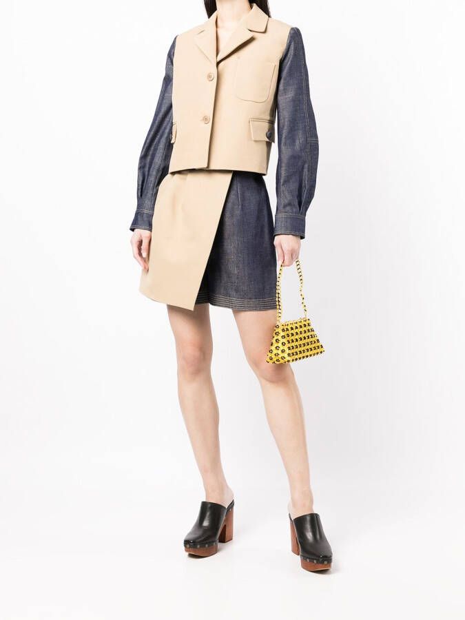 Dice Kayek Rok met colourblocking Bruin
