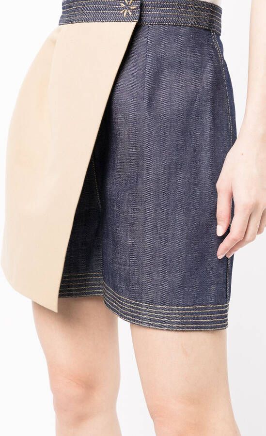 Dice Kayek Rok met colourblocking Bruin