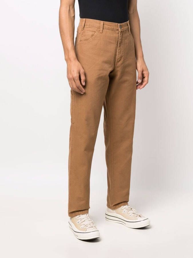 DICKIES Broek met logopatch Bruin