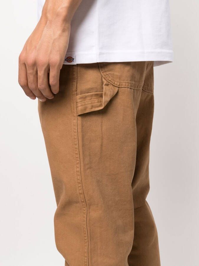 DICKIES Broek met logopatch Bruin