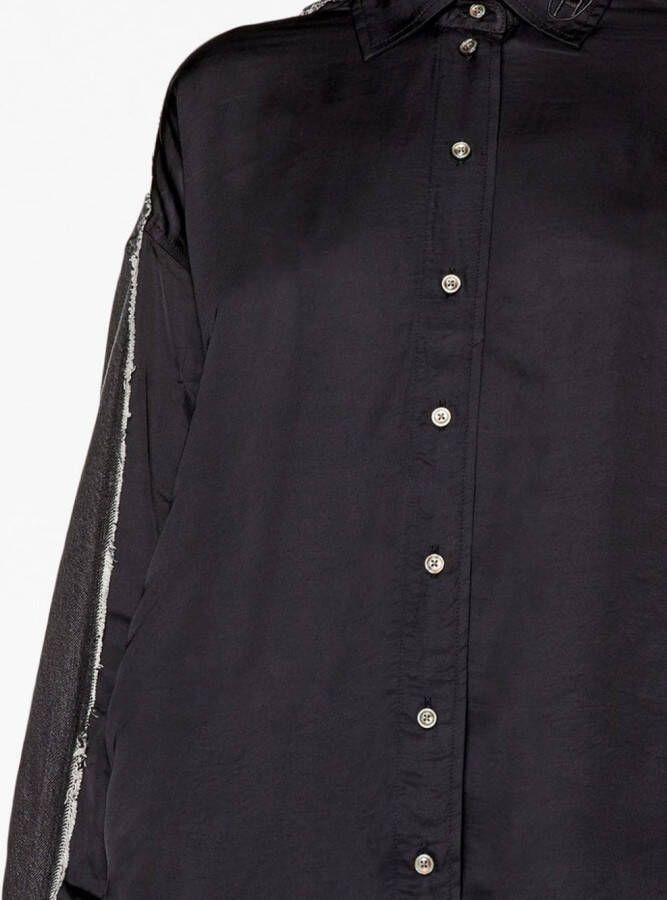 Diesel S-Dou-Dnm-Fl blouse met vlakken Zwart