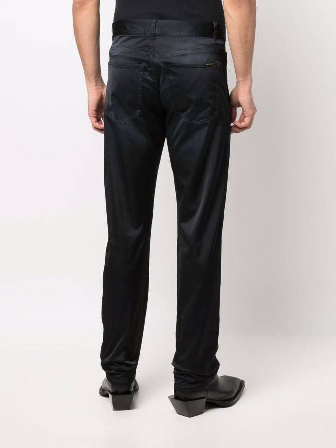 Diesel Broek met geborduurd logo Blauw
