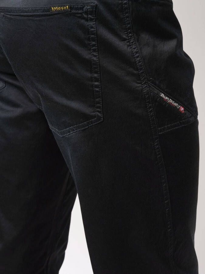 Diesel Broek met geborduurd logo Blauw