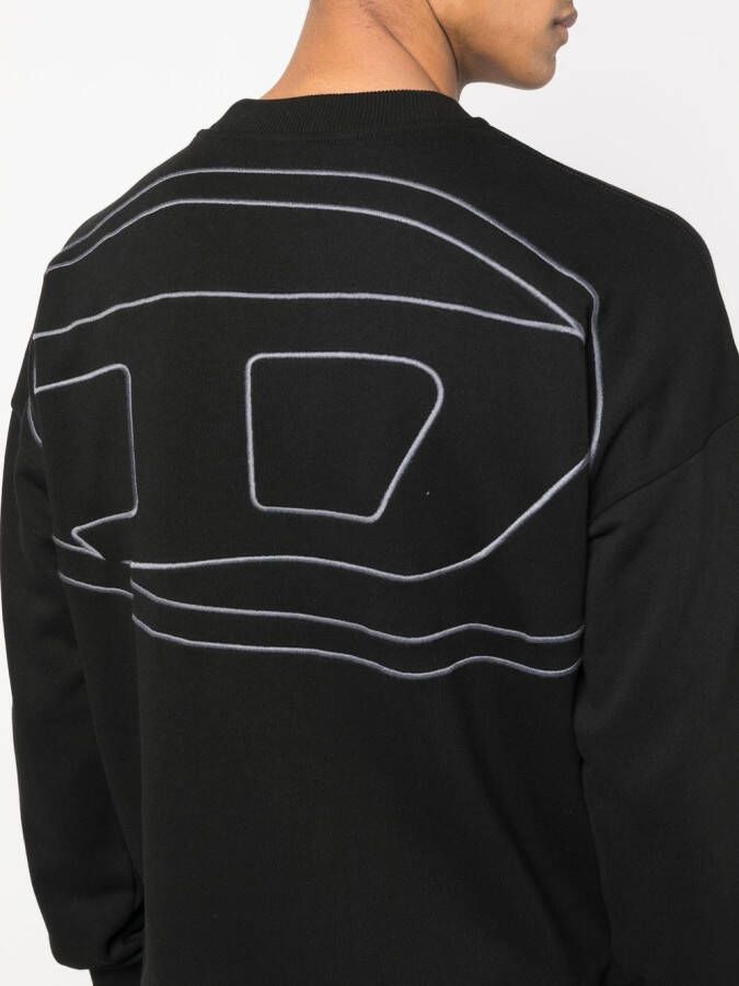Diesel S-Rob-Megobal katoenen sweater Zwart