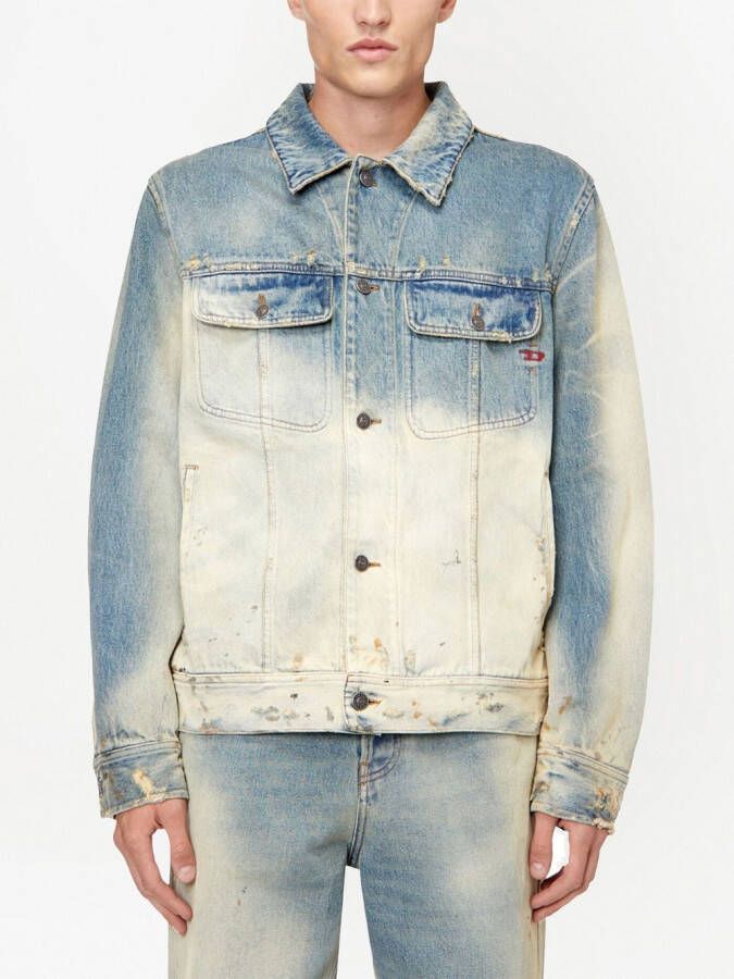 Diesel Denim jack Blauw