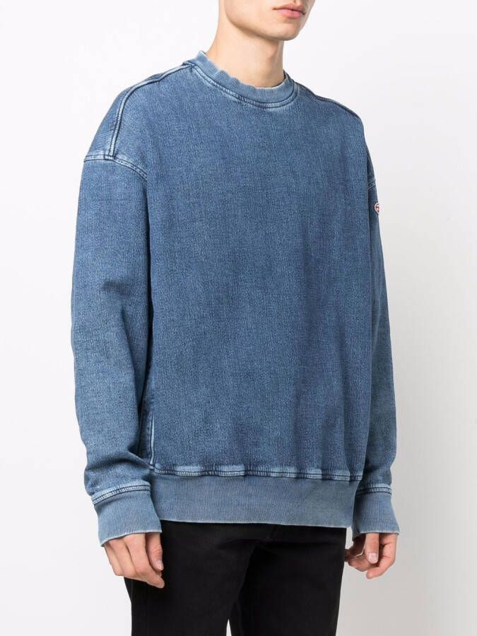 Diesel Denim sweater Blauw