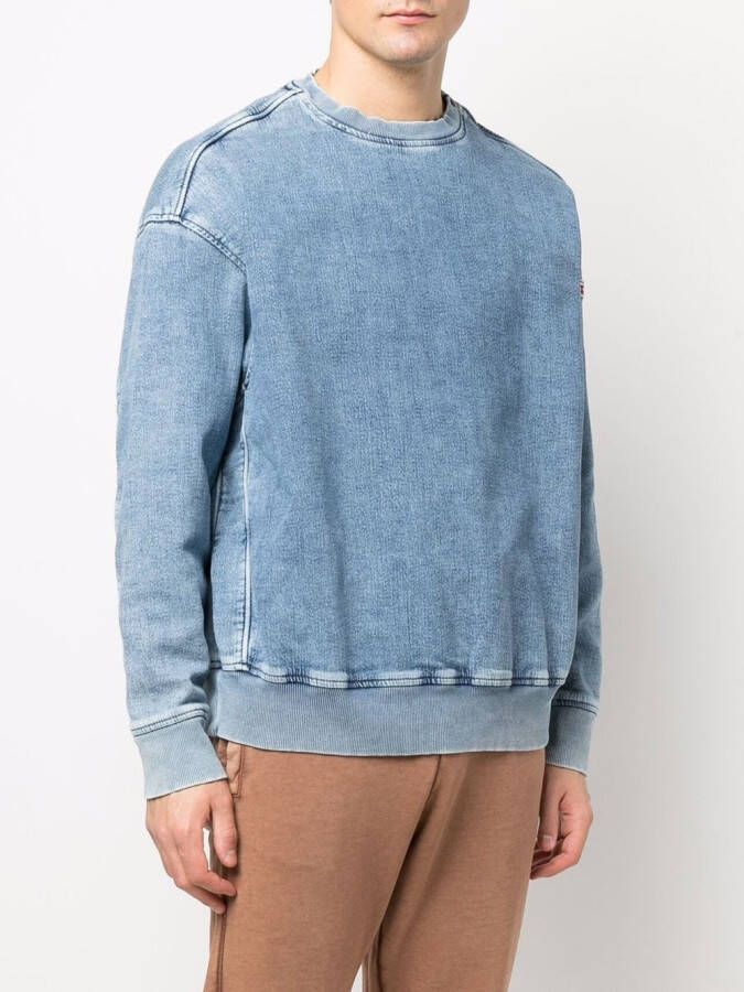 Diesel Denim sweater Blauw