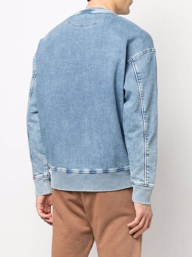 Diesel Denim sweater Blauw