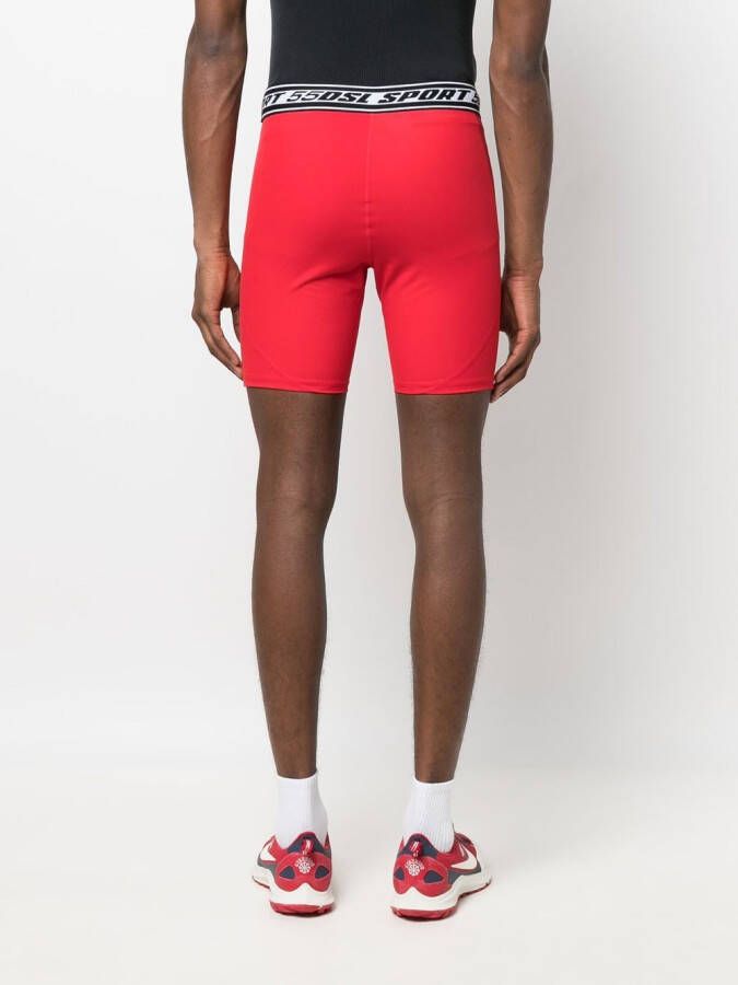 Diesel Fietsshorts met logo tailleband Rood