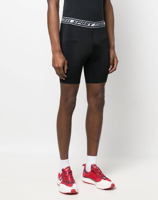 Diesel Fietsshorts met logo tailleband Zwart