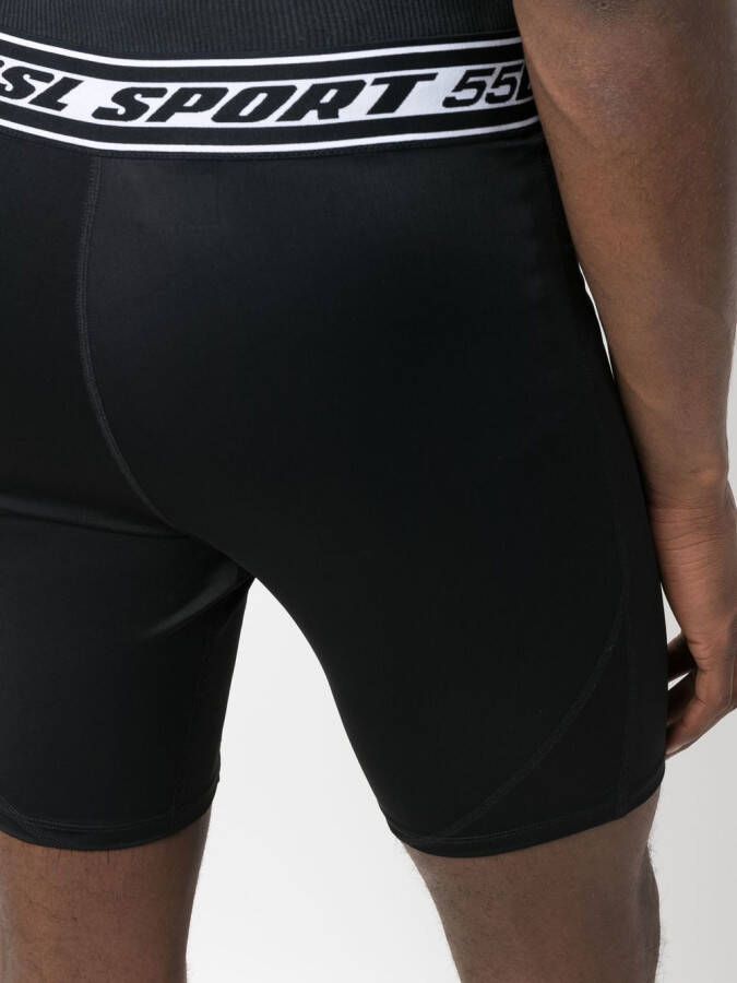 Diesel Fietsshorts met logo tailleband Zwart