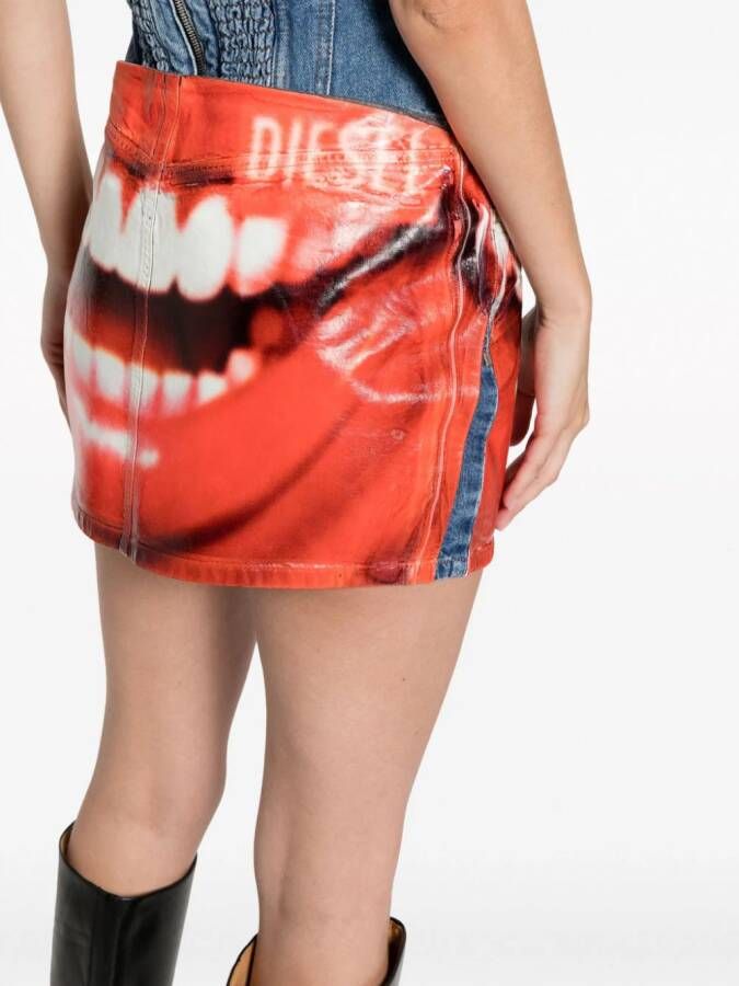 Diesel De-Pra-Fsd mini-rok met print Oranje