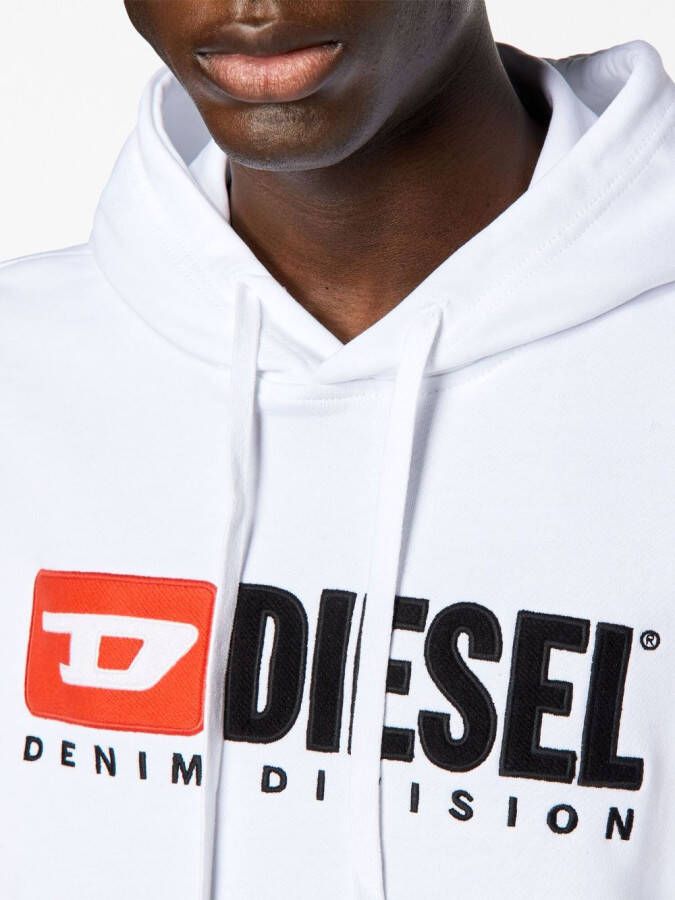 Diesel S-Ginn-Hood Div hoodie met logo-applicatie Wit