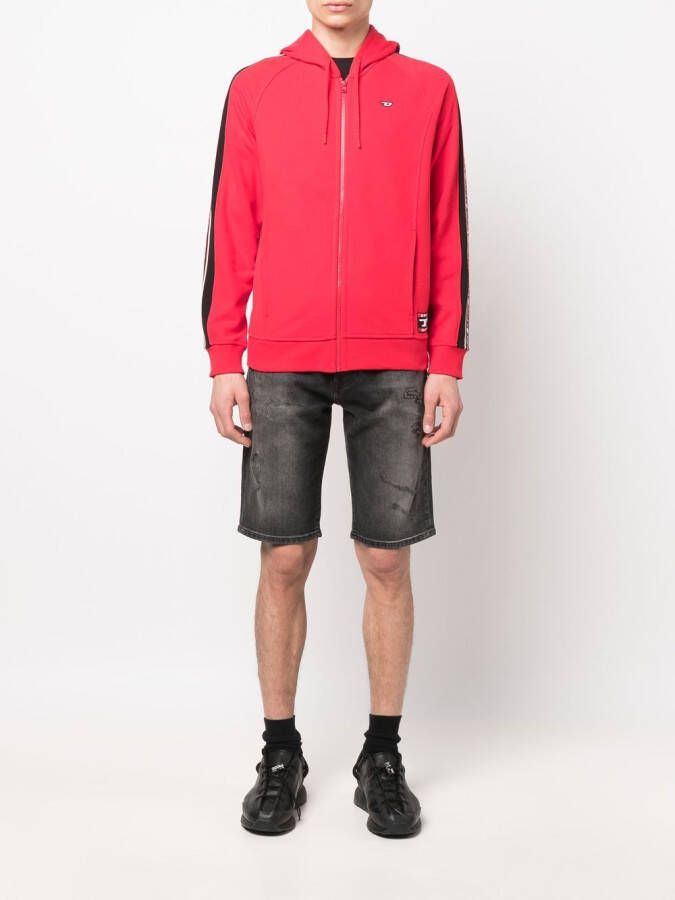 Diesel Hoodie met logoprint Rood