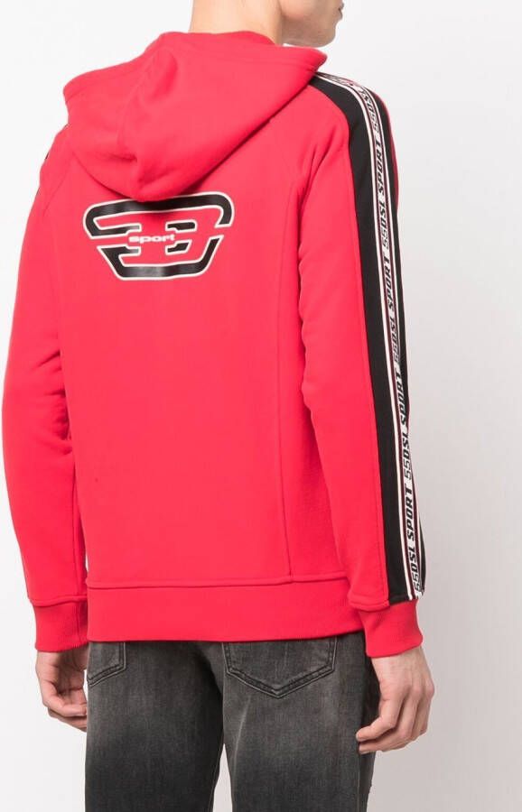 Diesel Hoodie met logoprint Rood