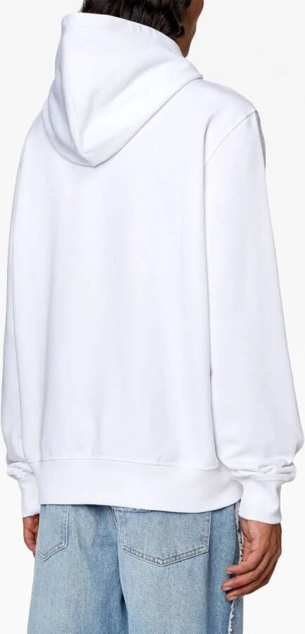 Diesel S-Ginn-Hood-L4 hoodie met logoprint Wit
