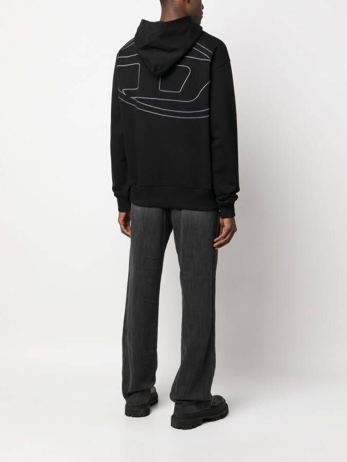 Diesel S-Macs-Megoval katoenen hoodie Zwart