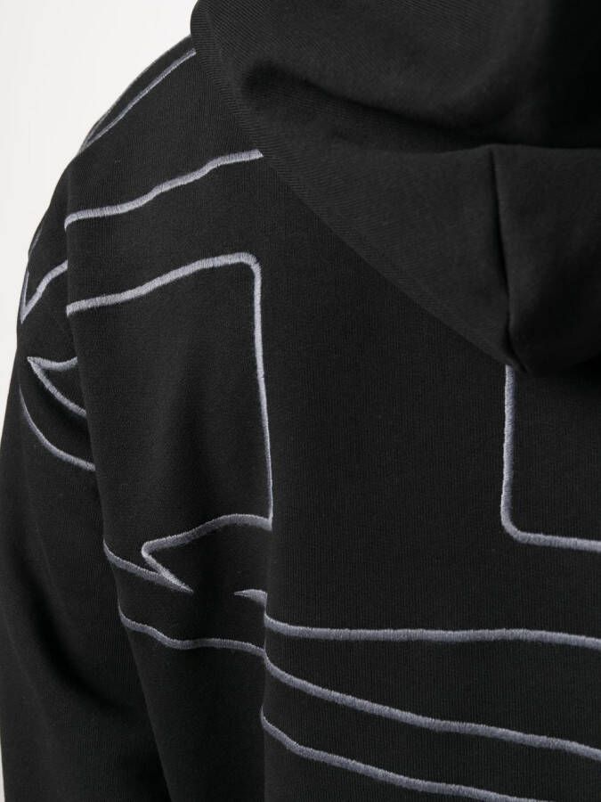 Diesel S-Macs-Megoval katoenen hoodie Zwart
