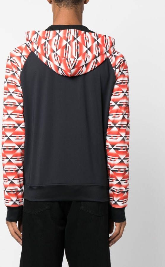 Diesel Hoodie met monogram Zwart