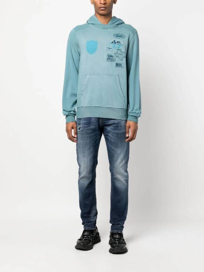 Diesel Hoodie met print Blauw