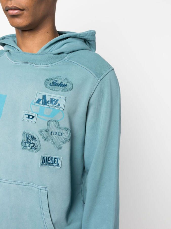 Diesel Hoodie met print Blauw